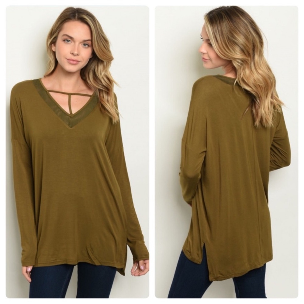 Love Riche | Long Sleeved Olive Top